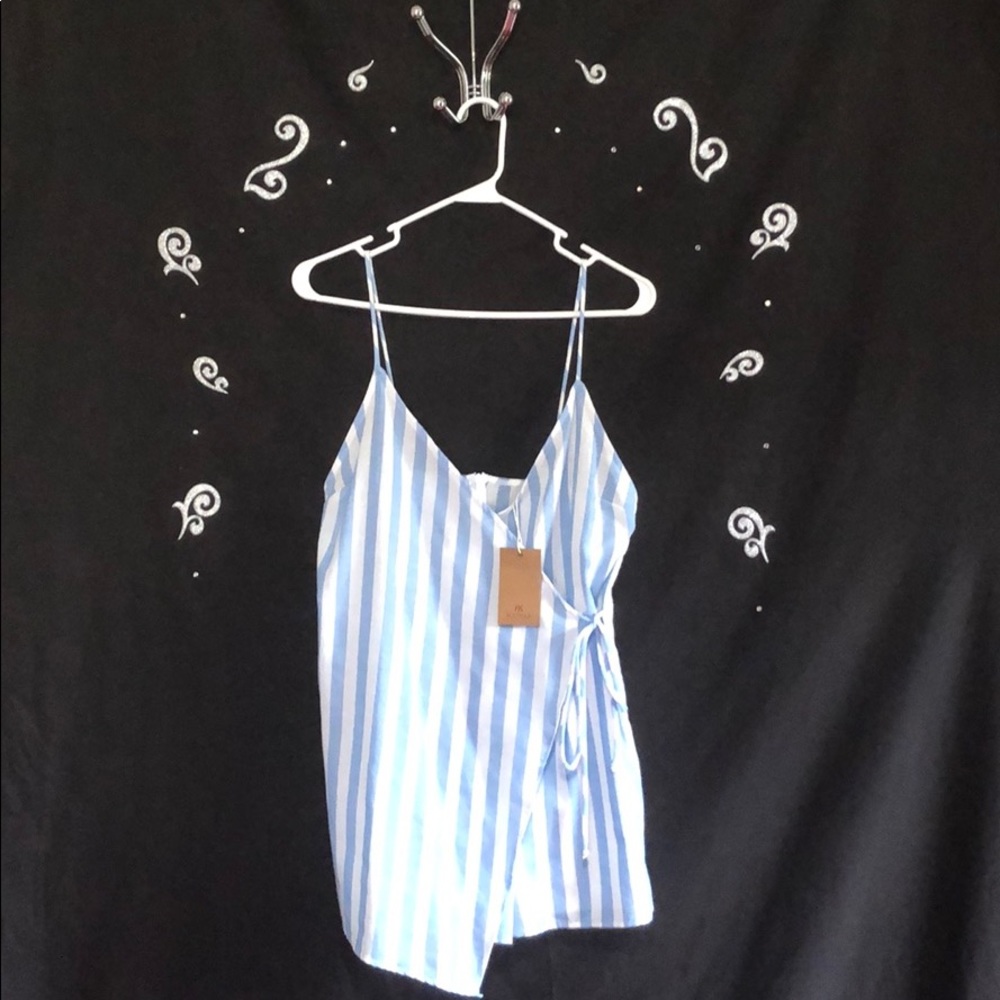 striped wrapped Romper